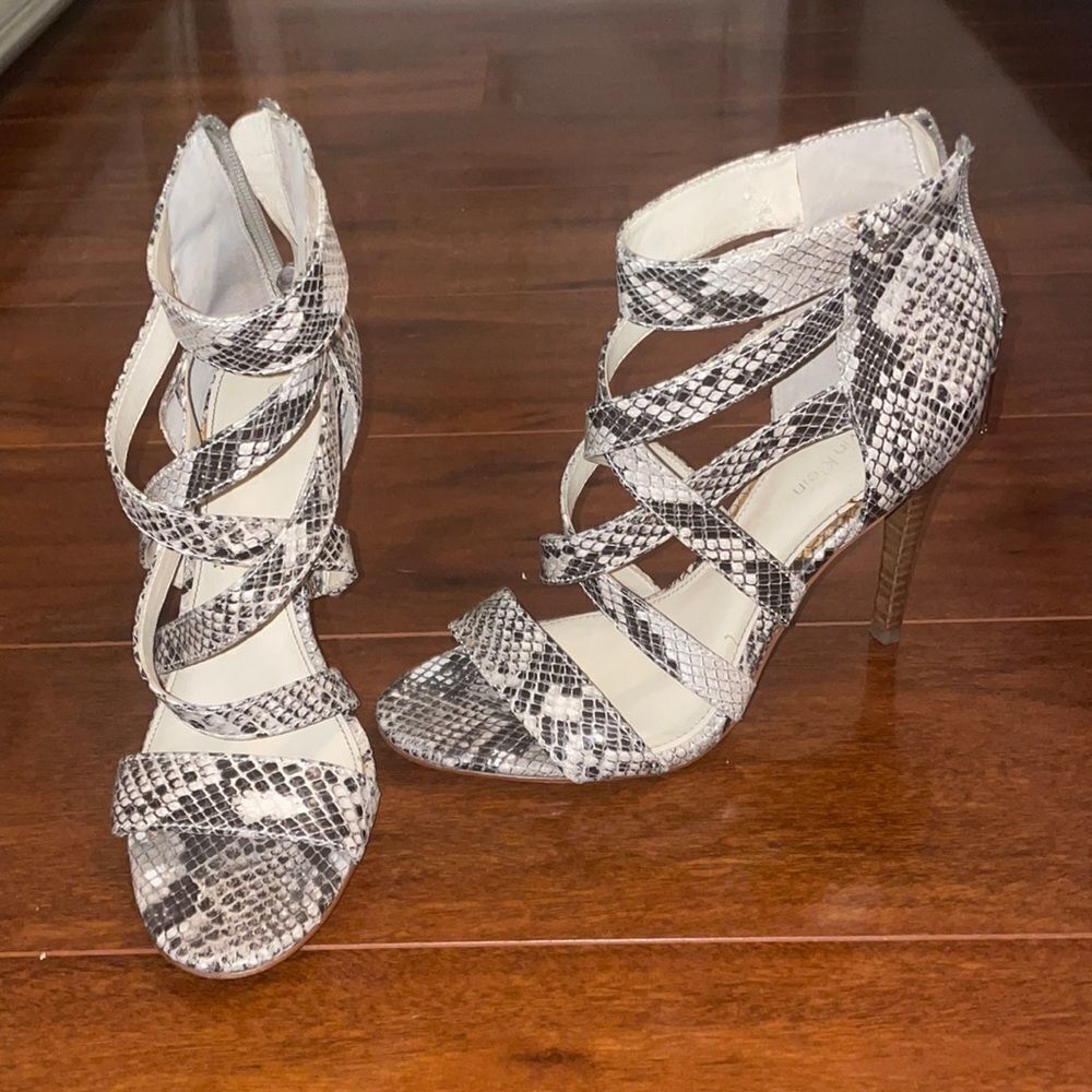 Calvin Klein Python strappy heels